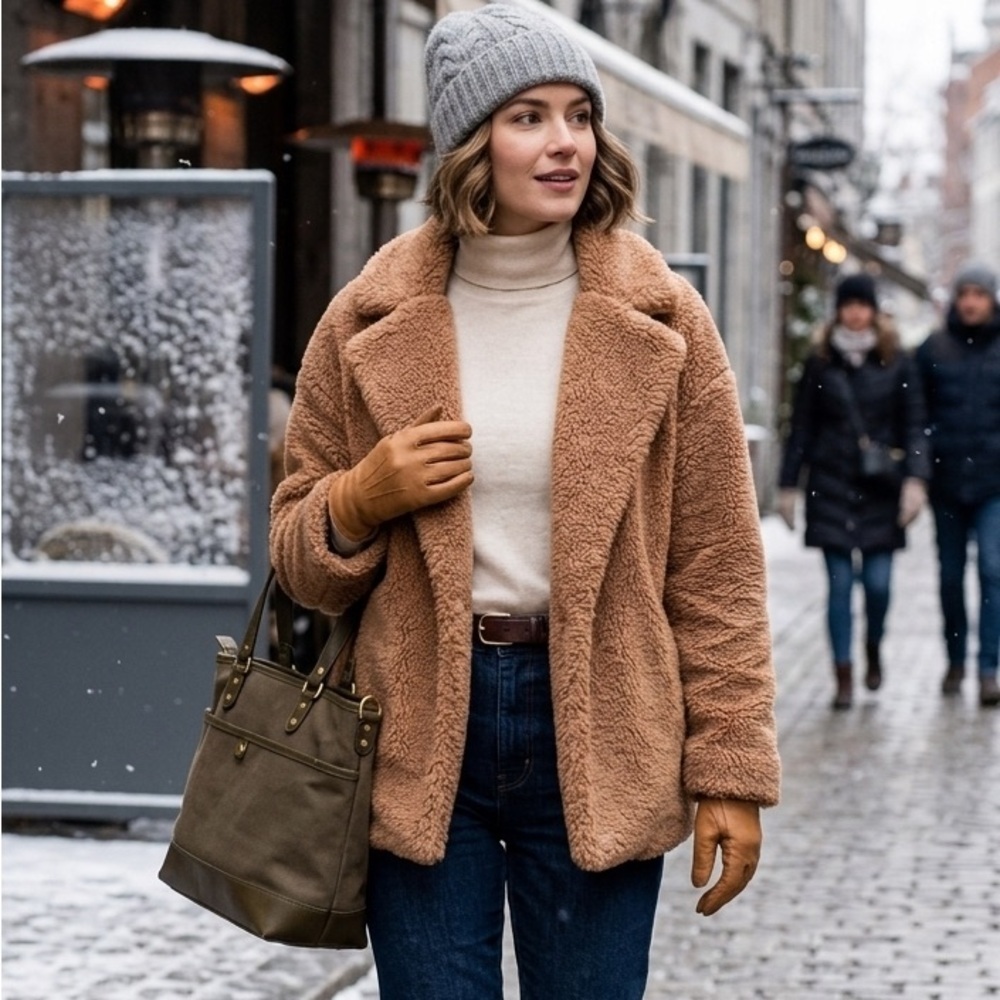 14th & Union Faux Fur Teddy Coat